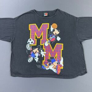 Rare Vintage 90s Mickey Unlimited Disney Mickey Mouse Art Black Medium Womens T
